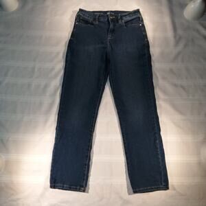 Style & Co. Women's Straight Leg Jeans Size 8P |‎ Dark Wash Stretch Denim